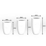 Trio de Vasos Branco Fibra de Vidro Estilo Vietnamita 37, 48, 63cm - 2