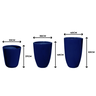 Trio de Vasos Azul Fibra de Vidro Estilo Vietnamita 37, 48, 63cm - 2