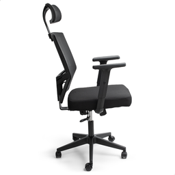 Cadeira de Escritório Presidente Ergonômica Preta Mesh Gamer - 4