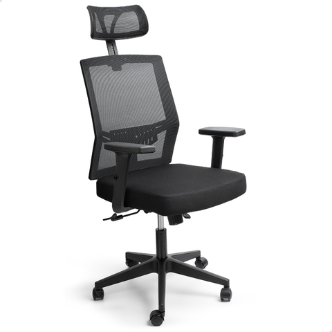 Cadeira de Escritório Presidente Ergonômica Preta Mesh Gamer