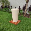 Ver imagem 3 de Trio Vasos Bege para Plantas Flores Fibra de Vidro Estilo Vietnamita 40, 60 e 80Cm