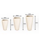 Ver imagem 2 de Trio Vasos Bege para Plantas Flores Fibra de Vidro Estilo Vietnamita 40, 60 e 80Cm