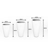 Trio Vasos Branco para Plantas Flores Fibra de Vidro Estilo Vietnamita 40, 60 e 80Cm - 2