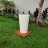 Trio Vasos Branco para Plantas Flores Fibra de Vidro Estilo Vietnamita 40, 60 e 80Cm - 4