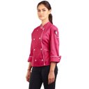 Ver imagem 5 de Dólmã Chef de Cozinha Feminina Madrid - Rosa/branco Wp Confecções Rosa / Branco
