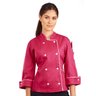 Dólmã Chef de Cozinha Feminina Madrid - Rosa/branco Wp Confecções Rosa / Branco - 1