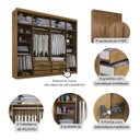 Ver imagem 4 de Guarda-roupa Casal 6 Portas com Espelho e 6 Gavetas Valencia