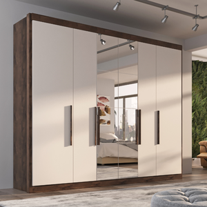 Guarda-roupa Casal Valencia 6 Portas 6 Gavetas com Espelho