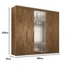 Guarda-roupa Casal 6 Portas com Espelho e 6 Gavetas Valencia - 6
