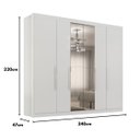 Ver imagem 6 de Guarda-Roupa Casal Valencia 6 Portas 6 Gavetas com Espelho