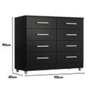 Ver imagem 5 de Cômoda Preta 8 Gavetas Raissa Ônix