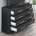 Ver imagem 3 de Cômoda Preta 8 Gavetas Raissa Ônix