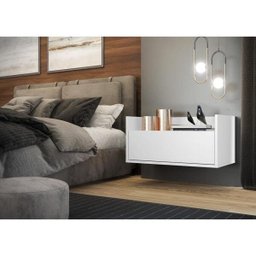 Mesa de Cabeceira 60cm Suspensa Multimóveis Branca - 7