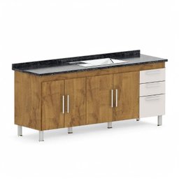 Gabinete de Pia Gemeos 1,80m Castanho/off White - 4