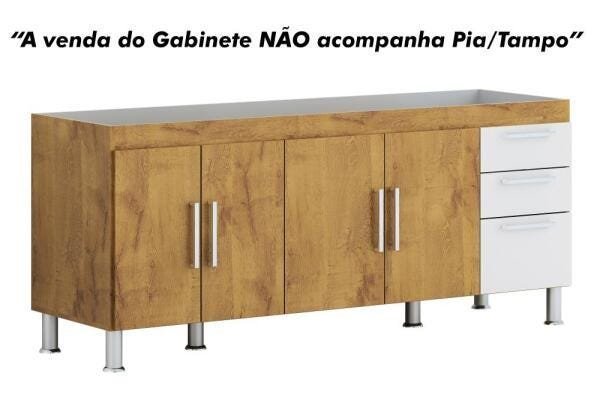 Gabinete de Pia Gemeos 1,80M Castanho/Off White - 2
