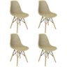 Kit 4 Cadeiras Colmeia Furadinha Heloisa Eloá Charles Eames Eiffel Base Madeira - Nude - 1