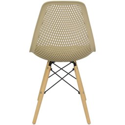 Kit 4 Cadeiras Colmeia Furadinha Heloisa Eloá Charles Eames Eiffel Base Madeira - Nude - 4