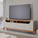 Ver imagem 4 de Rack Bancada Moema para TV até 70" 185cm MDF 4 Portas Off White Loja Doce Lar