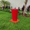 Trio Vasos Vermelho para Plantas Flores Fibra de Vidro Estilo Vietnamita 40, 60 e 80Cm - 4