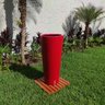 Trio Vasos Vermelho para Plantas Flores Fibra de Vidro Estilo Vietnamita 40, 60 e 80Cm - 5