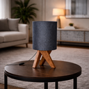 Ver imagem 3 de Abajur Vênus de Mesa Decorativo em Tecido Luz Aconchegante:preto