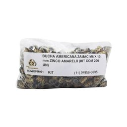 Bucha Americana Zamac M6 X 10 Mm Zinco Amarelo (Kit Com 200 Un) - 1