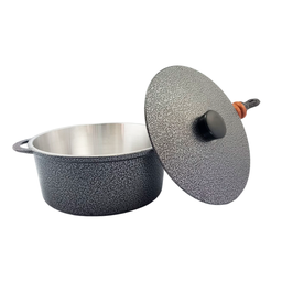 Jogo de 5 Panelas de Aluminio Fundido Craqueado com Cabo 16 a 24cm - 4