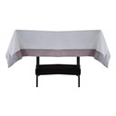 Ver imagem 1 de Toalha Mesa Gabardine Borda Linho 1,45x2,90 8 Lugares Branco