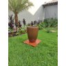 Vaso E Prato fibra De Vidro Estilo Vietnamita Decorativo Para Plantas e Flores 48x36cm Cobre - 1