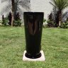 Vaso E Prato Decorativo Para Plantas e Flores fibra De Vidro Estilo Vietnamita 80x40cm Preto - 1