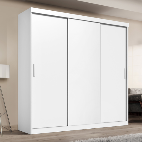 Guarda-roupa Casal 3 Portas de Correr e 2 Gavetas Paris
