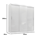 Ver imagem 4 de Guarda-roupa Casal 3 Portas de Correr e 2 Gavetas Paris