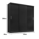 Ver imagem 4 de Guarda-roupa Casal 3 Portas de Correr e 2 Gavetas Paris