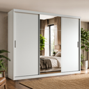 Ver imagem 1 de Guarda-Roupa Casal 3 Portas de Correr com Espelho e 2 Gavetas Paris
