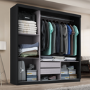 Ver imagem 2 de Guarda-roupa Casal 3 Portas de Correr com Espelho e 2 Gavetas Paris
