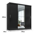 Ver imagem 4 de Guarda-Roupa Casal 3 Portas de Correr com Espelho e 2 Gavetas Paris