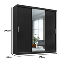 Ver imagem 4 de Guarda-roupa Casal 3 Portas de Correr com Espelho e 2 Gavetas Paris