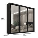 Ver imagem 6 de Guarda-roupa Casal 3 Portas de Correr com Espelho Sevilha