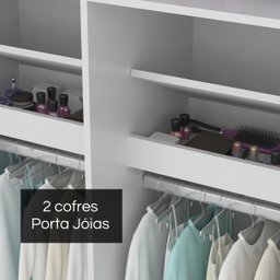 Guarda-roupa Casal 3 Portas de Correr com Espelho Sevilha - 4