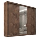 Ver mais imagens de Guarda-Roupa Casal 3 Portas de Correr com Espelho e 6 Gavetas Sevilha