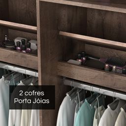 Guarda-roupa Casal 3 Portas de Correr com Espelho e 6 Gavetas Sevilha - 6