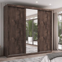 Ver imagem 2 de Guarda-roupa Casal 3 Portas de Correr com Espelho e 6 Gavetas Sevilha