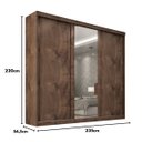 Ver mais imagens de Guarda-roupa Casal 3 Portas de Correr com Espelho e 6 Gavetas Sevilha