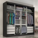Ver imagem 3 de Guarda-Roupa Casal 3 Portas de Correr com Espelho e 6 Gavetas Sevilha