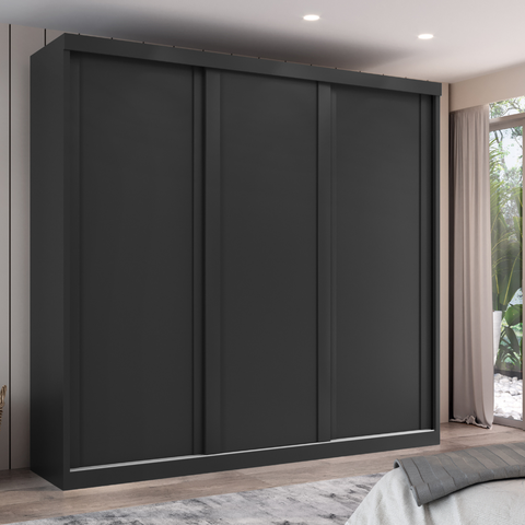 Guarda-Roupa Casal 3 Portas de Correr e 6 Gavetas Sevilha