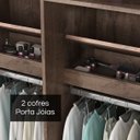 Ver imagem 5 de Guarda-roupa Casal 3 Portas de Correr com Espelho e 6 Gavetas Sevilha