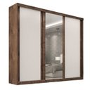 Ver mais imagens de Guarda-roupa Casal 3 Portas de Correr com Espelho e 6 Gavetas Sevilha