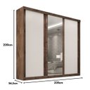 Ver imagem 7 de Guarda-roupa Casal 3 Portas de Correr com Espelho e 6 Gavetas Sevilha