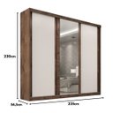 Ver mais imagens de Guarda-Roupa Casal 3 Portas de Correr com Espelho e 6 Gavetas Sevilha