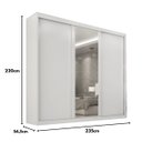 Ver imagem 6 de Guarda-roupa Casal 3 Portas de Correr com Espelho e 6 Gavetas Sevilha